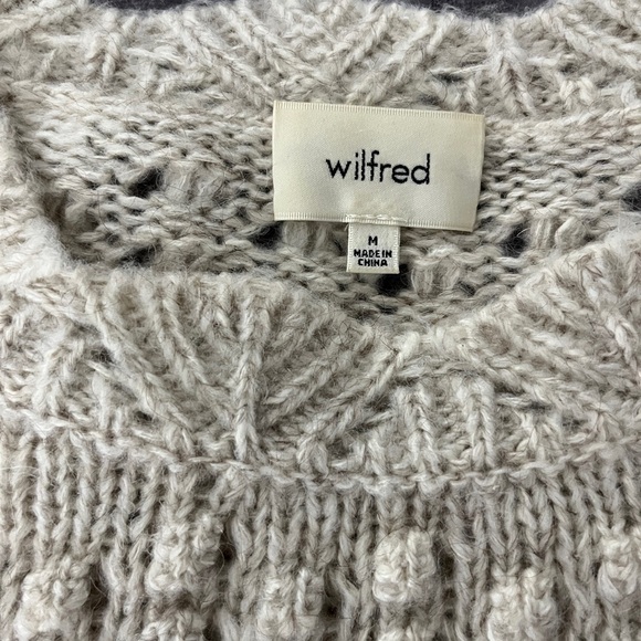Wilfred cropped Ivory Cable knit sweater - Picture 2 of 7